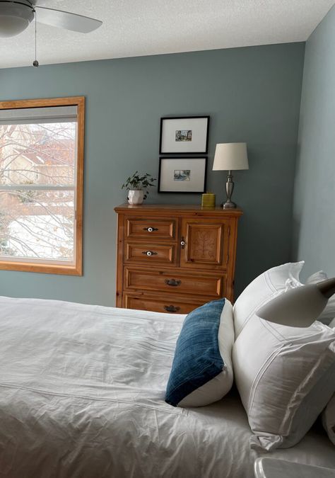 Medium Blue Paint Colors, Benjamin Moore Mount Saint Anne, Boys Bedroom Paint Colors, Bedroom Accent Wall Ideas Paint Colors, Bedroom Paint Colors Benjamin Moore, Benjamin Moore Paint Colors Blue, Bracing Blue, Van Courtland Blue, Mount Saint Anne