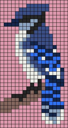 Bead Bird Pattern, Blue Jay Cross Stitch Pattern, Goose Alpha Pattern, Bird Perler Bead Patterns, Crochet Tapestries, Skull Cross Stitch, Cross Stitch Skull, Birds Wings, Pixel Quilting