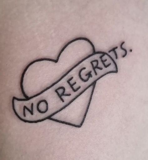 Regrets Tattoo, No Regrets Tattoo, No Regrets, Wedding Tattoos, Infinity Tattoo, Fish Tattoos, I Tattoo, Jesus Fish Tattoo, Tatting