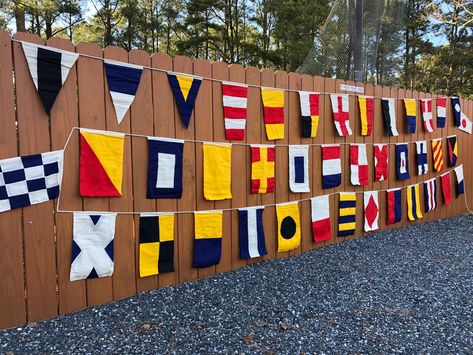 Sailing Party, Maritime Flags, River Queen, Nautical Signal Flags, Marine Flag, Flag Code, Nautical Bedroom, Ball Ideas, Themed Dinner