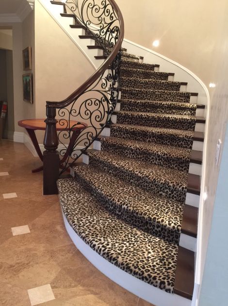 Leopard Print Carpet, Leopard Carpet, Animal Print Carpet, Stairs Runner, Traditional Staircase, Carpet Stores, Hallway Carpet Runners, Carpets And Rugs, Cheap Carpet Runners