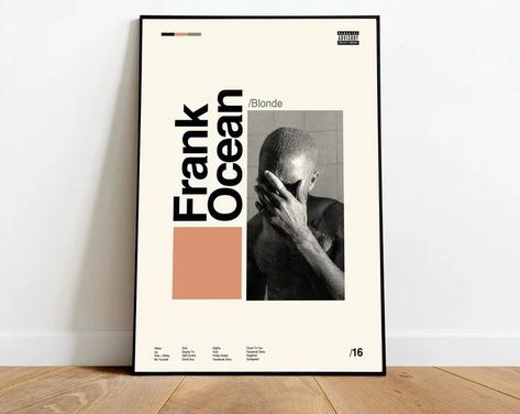 Frank ocean blond - Etsy Music Album Poster, Frank Ocean Blond, Midcentury Art, Minimal Poster, Poster Room, Vertical Poster, Hanging Posters, Frank Ocean, Mid Century Art