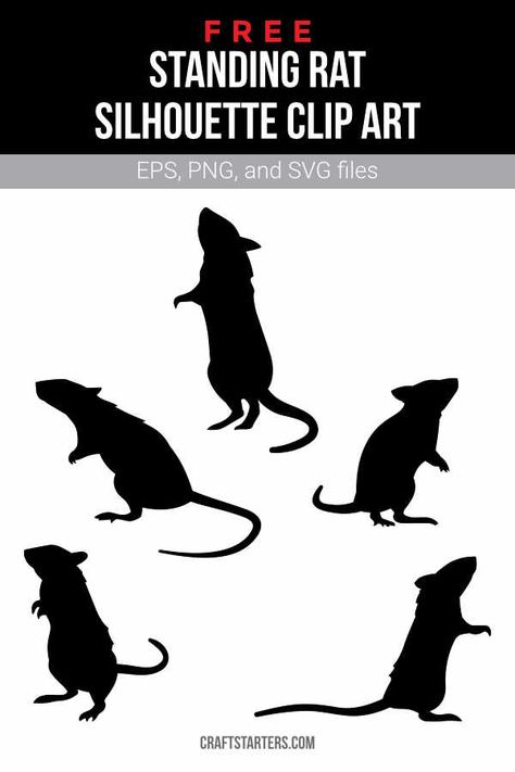 Rat Svg Free, Mice Silhouettes, Rat Stencil, Sillouttes Images, Rat Halloween, Rat Silhouette, Drawing Planner, Baby Rats, Owl Clip Art