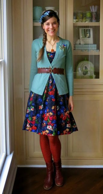 Teacher Dress Outfits, Art Teacher Clothes, Teacher Outfits Dresses, Colourful Tights, Preschool Teacher Outfits, Art Teacher Outfits, Colorful Tights, Teaching Clothes, Cassie Stephens