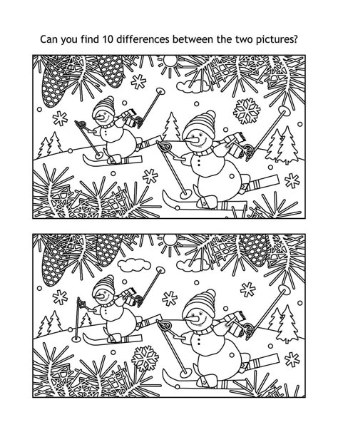 Spot The Difference Printable, Snowman Coloring, Christmas Coloring Pages For Kids, Snowman Coloring Pages, Hallowen Ideas, Picture Puzzle, Christmas Worksheets, Holiday Puzzle, Spot The Difference