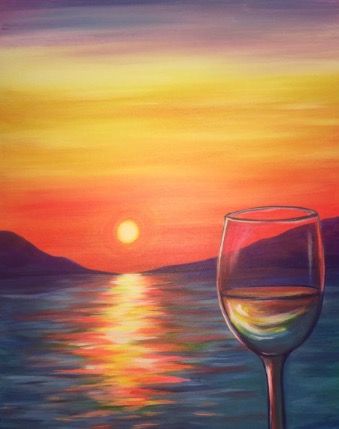 Pinot in Paradise Wine And Paint Night, Palette Wall, Pinots Palette, Wine And Canvas, Wine Painting, Sip N Paint, Wine Art, Simple Acrylic Paintings, Paint And Sip