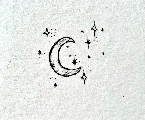 Moon Doodles Aesthetic, Cute Moon Doodle, Sketches Of The Moon, Moon Aesthetic Sketch, Moon Tattoo Template, Moon And Saturn Drawing, Pretty Moon Tattoos, Moon Sketch Tattoo, Full Moon Doodle