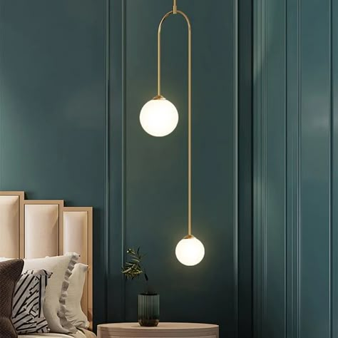 Hanging bedside lamps