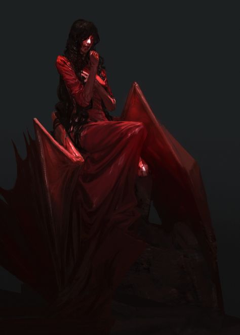 ArtStation - Dragon Winged Vampire, Patrick Balou Amazing Digital Art, Vampire Counts, Demon Wings, Vampire Queen, Vampire Art, Fantasy Images, Dragon Wings, Fantasy Rpg, Fantastic Art