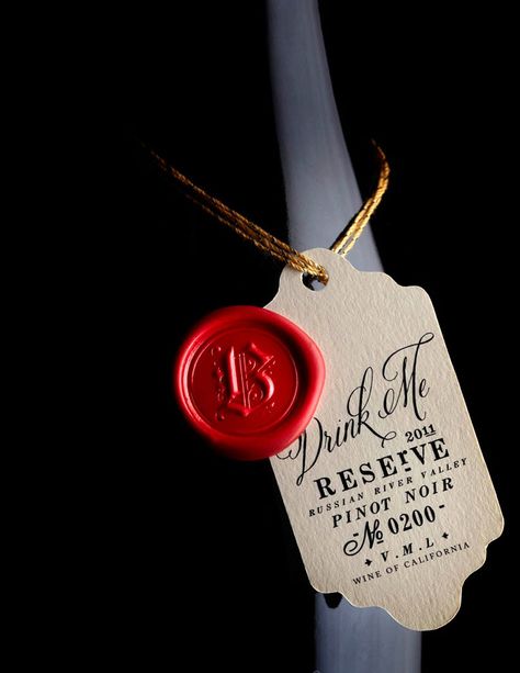 Bewitched wine label typography Wine Label Inspiration, Wine Branding, Stranger And Stranger, Seal Wax, Russian River, Wine Dinner, Wine Label Design, Graphic Projects, Wine Tags