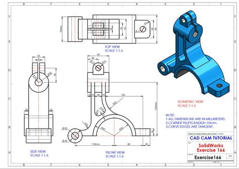 Autocad 3d Modeling, Design Thinking Tools, Beginners Exercise, Cad Cam Design, Solidworks Tutorial, Mechanical Engineering Design, Computer Aided Design, Automotive Engineering, Cad Cam