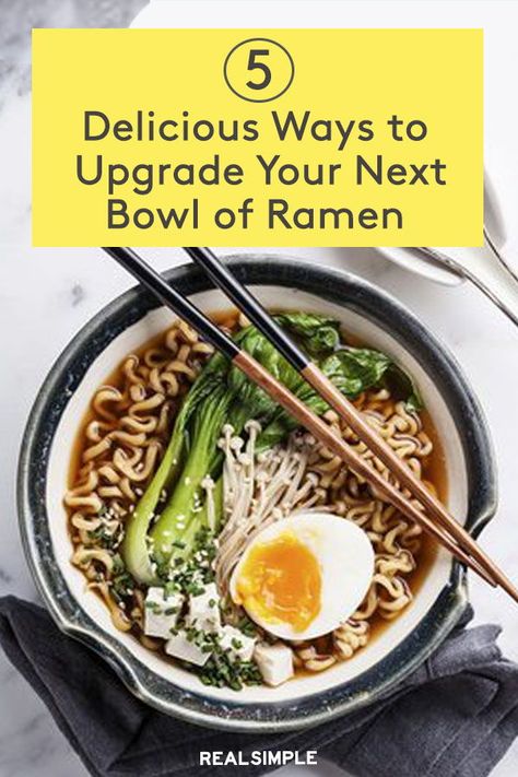 How To Level Up Ramen, Ramen Upgrade Hacks, Upgrade Ramen Noodles, Ramen Hacks, Easy Recipe Ideas, Easy Ramen, College Cooking, Bowl Of Ramen, How To Make Ramen