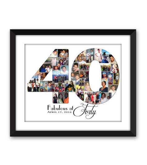 Collage Silhouette, Number Photo Collage, 40th Birthday Presents, 40th Bday Ideas, Graduation Poster, Birthday Photo Collage, Collage Foto, 40th Birthday Parties, 40th Birthday Gifts