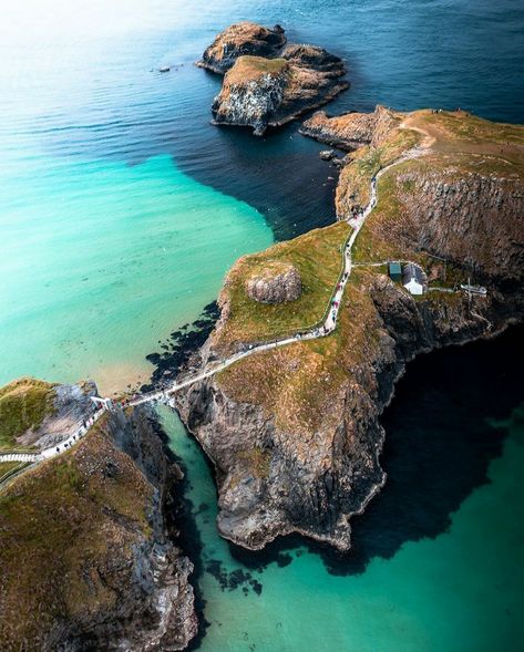 Carrick-a-Rede Rope Bridge | Co Antrim, Northern Ireland | jerome.habasque Carrick A Rede Bridge, Irish Aesthetic, Antrim Ireland, North Ireland, Rope Bridge, Ireland Trip, Ireland Landscape, Scotland Uk, Isle Of Skye