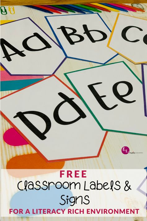 Free Classroom Labels, What Is Literacy, Free Classroom Decor, Free Classroom Printables, Classroom Alphabet, Printable Classroom Decor, Learning Printables, School Success, Classroom Signs