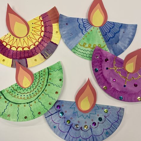 Divali Ideas Crafts Preschool, Diwali Ece Ideas, Diwali Craft Preschool, Preschool Diwali Activities, Diwali Lamp Craft, Diwali Kids Crafts, Diwali Preschool Activities, Diwali Art For Kids, Tk Projects