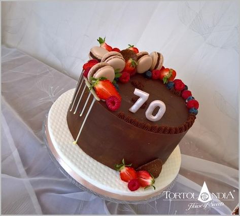 70th Birthday Cake For Men, Chocolate Birthday Cake Decoration, Simple Chocolate Cake, Grandma Cake, Cake For Men, 70th Birthday Cake, Dad Birthday Cakes, Cake Piping, Birthday Party Treats