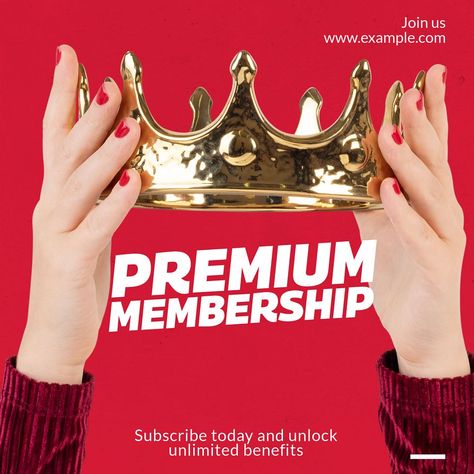 Premium membership Facebook post template, editable design | premium image by rawpixel.com / beam Membership Benefits Design, Crown Png, Facebook Post Template, Facebook Posts, Free Design Resources, Post Templates, Social Media Template, Creative Studio, Design Resources