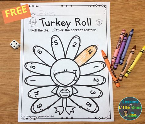 This free Thanksgiving roll & cover page is a simple to prepare, fun Thanksgiving game that practices numbers, subitizing, and addition. It can be played individually or in small groups as a game. Click to download 2 differentiated versions to use with your preschool, kindergarten, or first grade students. Christmas Classroom Games, November Preschool Activities, Kindergarten Thanksgiving Crafts, Thanksgiving Math Centers, Thanksgiving Centers, Thanksgiving Activities For Kindergarten, Classroom Christmas Party, Fun Thanksgiving Games, Thanksgiving Math Activities