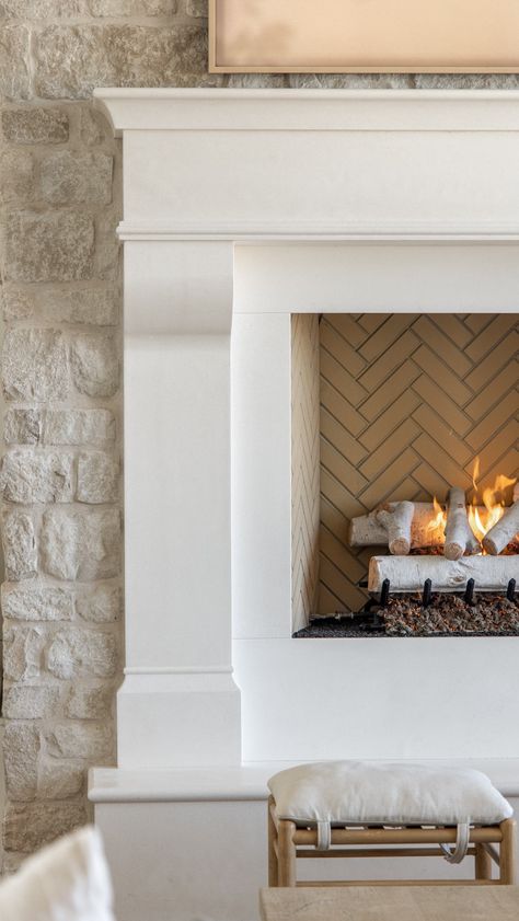 Brie - THE WARREN FARMHOUSE (@warren_farmhouse) • Instagram photos and videos Warren Farmhouse, Oversized Fireplace, Fireplace Insert Ideas, Limewash Fireplace, Lark Bunting, Modern European Home, Wood Burning Fireplaces, Transitional Fireplace, Basement Fireplace