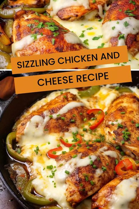 Sizzling Chicken and Cheese Recipe – Hungarian Chef Chicken With Swiss Cheese Recipes, Baked Chicken With Swiss Cheese, Chicken With Swiss Cheese And Mushrooms, Sizzling Chicken And Cheese, Chicken With Cheese Sauce, Sizzling Chicken, Chicken And Cheese Recipes, Herb Chicken Recipes, Chicken And Cheese