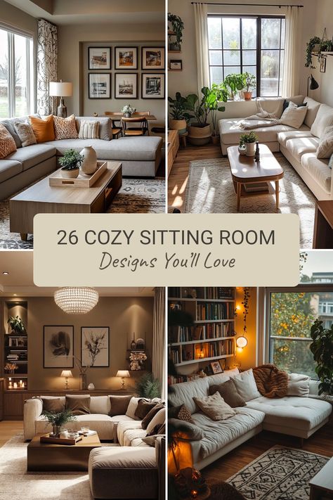 Transform your sitting room into a cozy retreat with these 26 inviting design ideas. From selecting comfortable seating that enhances relaxation to incorporating warm lighting and decorative touches that reflect your style, each suggestion will help you create an inviting ambiance. Explore a variety of cozy seating options, stylish decor accents, and clever layout tips that cater to both relaxation and social gatherings. Discover how to boost comfort and charm in your space, making it the perfect spot for welcoming friends or unwinding after a long day. Cozy Great Room Ideas, Comfy Living Room Designs, Sitting Rooms Cosy, How To Style Your Living Room, Small Cozy Sitting Room, Cozy Extra Room Ideas, Sunroom Sitting Room Ideas, Living Room Inspiration Couch, Sofa And Accent Chairs Layout Room Ideas