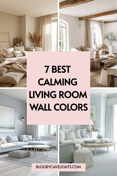 Unwind in style with our top picks for the 7 best calm living room colors. Perfect for creating a cozy and inviting atmosphere, these hues are ideal for any living room decor style. Discover more living room inspo in our article and start designing your peaceful retreat now. 🌿💙 #LivingRoomInspiration #CalmLivingRoomIdeas #HomeDesign Light Colored Decor Living Rooms, Best Neutral Living Room Colors, Calming Interior Color Palette, Living Room Behr Paint Color Ideas, Cozy Color Schemes For The Home, Lounge Room Wall Colours, Modern Farmhouse Wall Colors Living Room, Mid Century Modern Living Room Wall Color, Big Living Room Paint Color Ideas