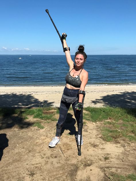 Woman Paralyzed After Falling Off Cliff While Running from Attacker Will Crutch New York Marathon Falling Off Cliff, Dana Reeve, Learn Krav Maga, New York Marathon, City Marathon, Leg Braces, After Running, Upper Body Strength, Mobility Aids