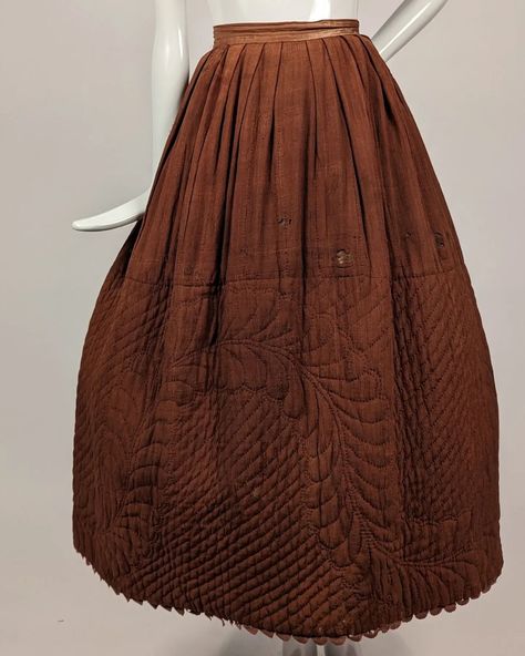 Jamie and Sandi | 1830s Hand Quilted + Hand Sewn Crepe Silk Petticoat.. as acquired #1830s #antique #oneofakind #antiqueclothing | Instagram Quilted Petticoat, Antique Clothing, Hand Quilting, Historical Fashion, Petticoat, Hand Sewn, Hand Sewing, Blouses, Trousers