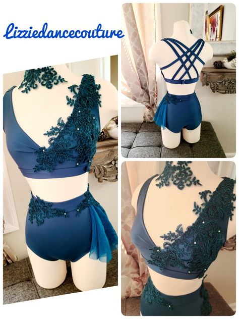 Pole Costume, Lyrical Dance, Dance Costume, Dark Teal, Dance Outfits, Dance Costumes, Flamingo, Two Piece, Festival