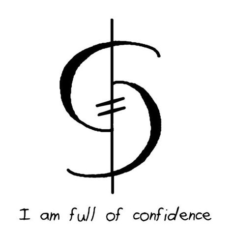 Sigil Athenaeum - “I am full of confidence” sigil: Confidence Sigil, Chinese Tattoo Designs, Sigil Athenaeum, Protection Sigils, Witch Symbols, Symbole Viking, Magick Symbols, Sigil Tattoo, Wiccan Symbols