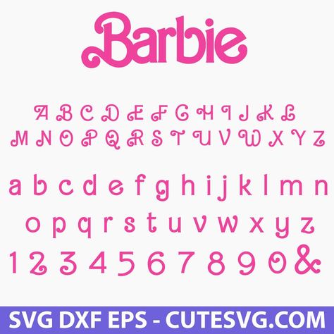 Explore a wide range of SVG files, including seasonal designs, inspirational quotes Barbie Cross Stitch Font, Canva Fonts Alphabet, Birthday Fonts Alphabet, Barbie Free Svg, Barbie Font Alphabet, Barbie Alphabet Letters, Barbie Letters Free Printable, Cute Easy Fonts, Cute Bubble Letter Fonts