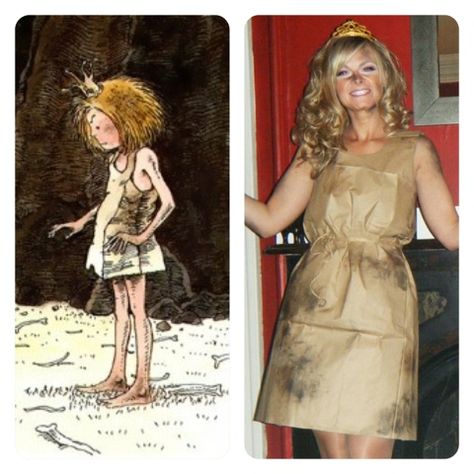 Princess Costume Diy, Paper Bag Princess Costume, Storybook Costumes, Literary Costumes, Diy Princess Costume, Last Minute Diy Costumes, Librarian Ideas, Storybook Character Costumes, Book Characters Dress Up