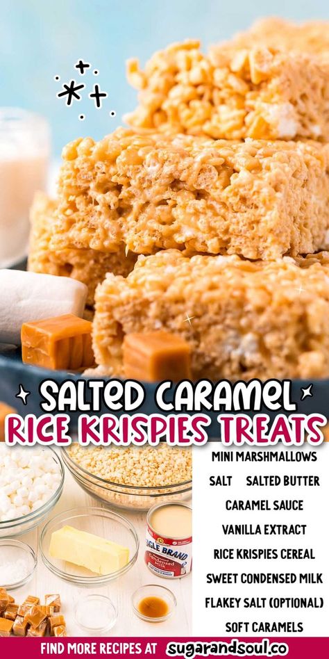 Werthers Rice Crispy Treats, Carmel Rice Crispy Treat, Rice Krispie Treats Flavors, Fancy Rice Krispie Treats, Salted Caramel Rice Krispies, Salted Caramel Rice Krispie Treats, Caramel Rice Krispies, Freeze Drier, Caramel Rice Krispie Treats