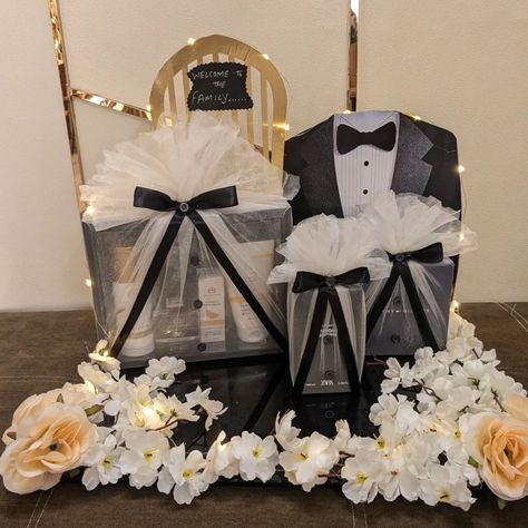 Welcoming groom hampers 💞 Welcome To The Family, Ted Baker Icon Bag, Gift Wrapping, Table Decorations, Instagram