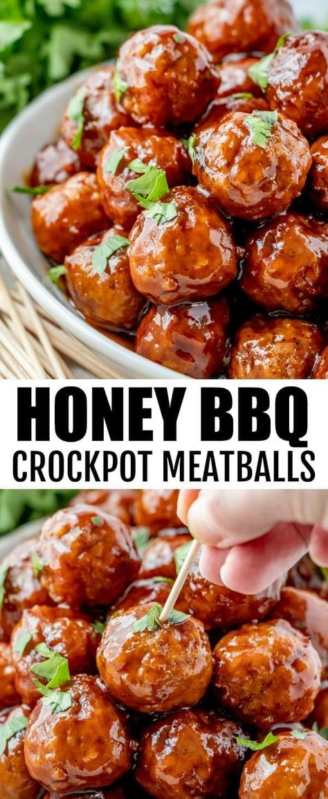 Honey Bbq Meatballs, Honey Meatballs, Bbq Crockpot, Bbq Meatballs Crockpot, Nye Food, Crockpot Meatballs, Best Party Appetizers, Bbq Meatballs, Bowl Party Food