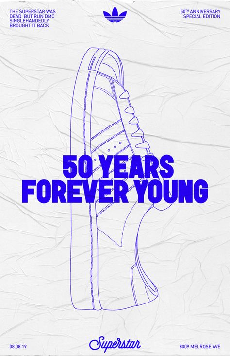 Adidas Superstar 50th Anniversary / peopleofdesign Adidas Campaign Advertising, Anniversary Campaign Design, Brand Anniversary Campaign, Anniversary Advertising, Adidas Advertising, Adidas Campaign, Adidas Poster, Anniversary Campaign, Adidas Ad