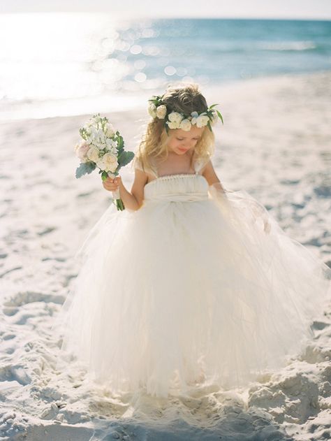 Corona Beach Wedding Flower Girl, Beach Flower Girls, Beach Flower Girl Dresses, Kids Hairstyles For Wedding, Flower Girl Ideas, Wedding Flower Girls, Cheap Flower Girl Dresses, Flower Girls Dresses, Beach Wedding Flowers