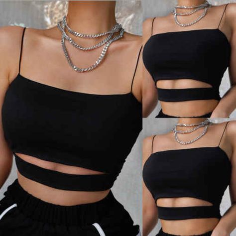 Top corto sexi para mujer, chaleco cruzado con tirantes, Top corto sin mangas, chaleco desbardeur para mujer, Chaleco corto de verano para mujer, camisola N4|Camisones| - AliExpress Crop Top Summer, Fit Club, Vest Crop Top, Stylish Skirts, Summer Crop Tops, Tops Fashion, Crop Top Outfits, Casual Vest, Top Summer