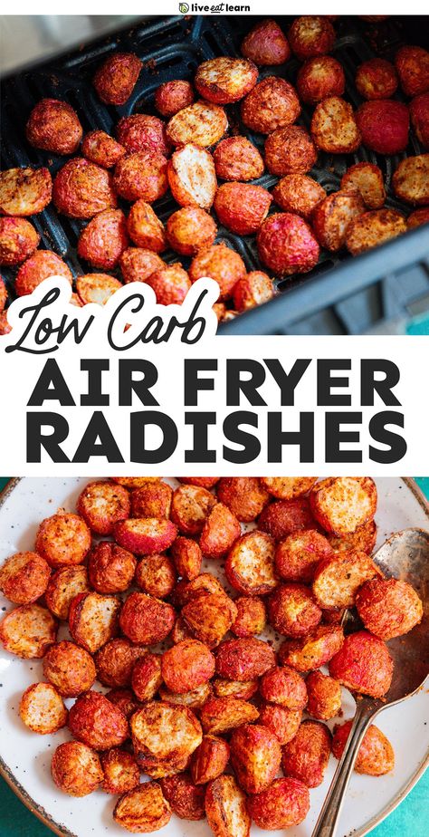 Crispy Seasoned Air Fryer Radishes Ways To Cook Radishes, Air Fry Radishes, Radishes In Air Fryer, Roasted Radishes Air Fryer, Air Fried Radishes, Radish Fries, Radish Side Dish, Cooked Radishes, Air Fryer Radishes