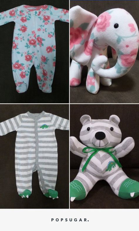 This Is the Coolest Thing You Can Do With Your Baby's Old Onesies. A memorable handmade gift idea Baby Onesie Gift, Baby Keepsakes, Animals Crochet, Diy Bebe, Quilt Baby, Baby Projects, Baby Diy, Baby Keepsake, Baby Crafts