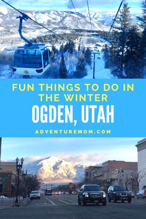 Fun Things to Do in Ogden, Utah in the Winter. Plan your family's fun adventure to Utah in winter. Enjoy outdoor winter activities including skiing and snowboarding. Find the best family-friendly Utah Ski Resorts and get tips for beginners to skiing. Find the best winter lodges and cabins plus the best affordable stays on Airbnb. Plan your winter itinerary with these fun things to do in downtown Odgen, where to eat, and more. Utah In Winter, Utah Ski Resorts, Adventure Mom, Utah Ski, Outdoor Winter Activities, Winter Lodge, Utah Skiing, Skiing Lessons, Ogden Utah