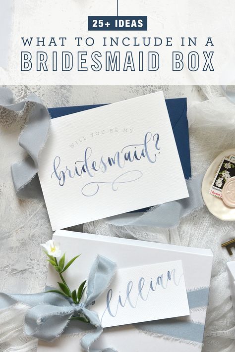 Bridesmaid Proposal Blue And White, Light Blue Bridesmaid Proposal, Bridesmaid Proposal Practical, Dusty Blue Bridesmaid Proposal Boxes, Blue And White Bridesmaid Proposal, Homemade Bridesmaid Gifts, Blue Bridesmaid Proposal Box Ideas, Coastal Bridesmaid Proposal, Bridesmaid Box Ideas