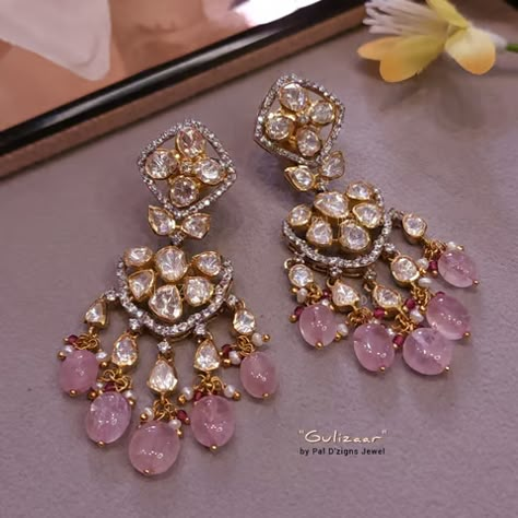 #Tanzaar #moissanite #polki #polkiearings #earrings #handmade #gulizaar #bridal #bridejewellery #weddingjewellery #jewelry #uniqueearings #earings #occasionwear #semiprecious #stones #silver #royallook #partywear Jewellery For Wedding, Moissanite Jewellery, Morning Outfit, Indian Wedding Jewelry Sets, Bridal Jewelery, Polki Earrings, Antique Jewellery Designs, Gold Jewelry Simple Necklace, Colour Stone