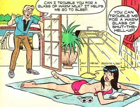 Sunbather Great Movie Quotes, Archie Comics Veronica, Archie Comics Betty, Archie Comic Books, Archie And Betty, Julie Newmar, Josie And The Pussycats, Comic Book Girl, Funny Cartoon Pictures