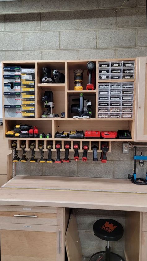 Officine In Garage, Garage Woodshop, Garage Workshop Layout, Garage Workbench Plans, Garage Storage Inspiration, Garage Organisation, Garage Workshop Organization, Woodworking Shop Plans, Garage Organization Diy