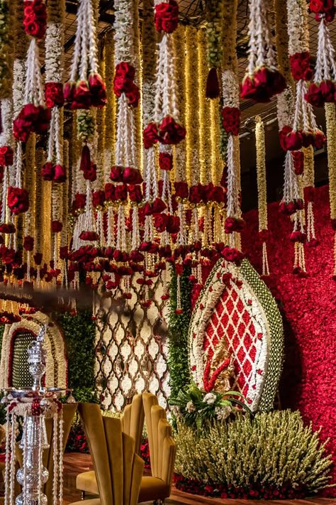 Red Silver Wedding, Decor Backdrop, Mandap Decor, Wedding Mandap, Floral Work, Tie The Knot, Indian Traditional, Wedding Outfits, Traditional Decor