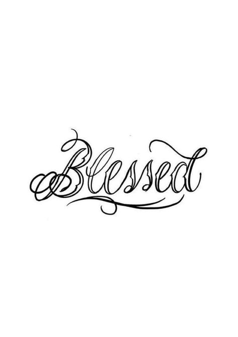 Blessed Stencil Tattoo, Flash Tattoo Lettering, Blessed Tattoo For Men, Blessed Tattoo Ideas, Blessed Tattoo, Blessed Tattoos, Arrow Tattoos For Women, Traditional Tattoo Inspiration, Tattoo Fonts Cursive