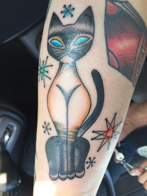 Atomic Siamese Cat Siamese Cat Tattoos, Cat Tattoos, Siamese Cats, Cat Tattoo, Cat Pin, All About Cats, Pin Collection, I Tattoo, Tatting