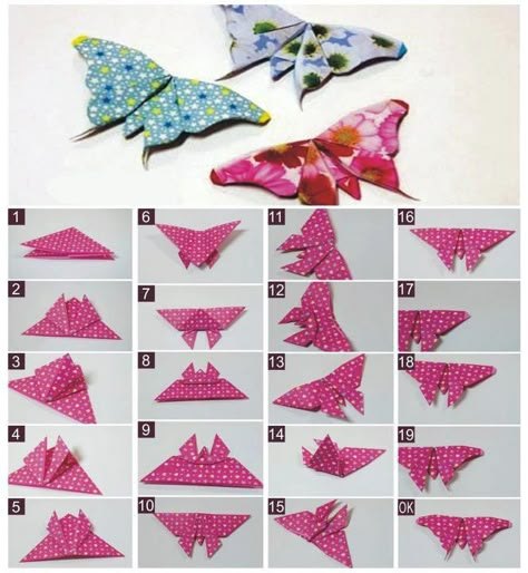 Origami Návody, Origami Butterfly Tutorial, Origami Butterflies, Paper Folding Art, Kraf Kertas, Tutorial Origami, Origami For Beginners, Fabric Origami, Origami Love